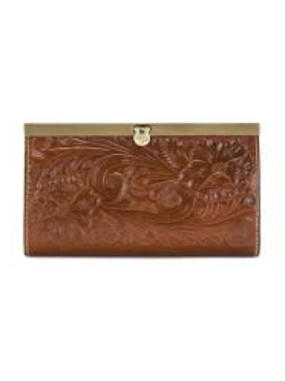 NWOT Patricia Nash Leather Embossed Floral Wallet - Brown